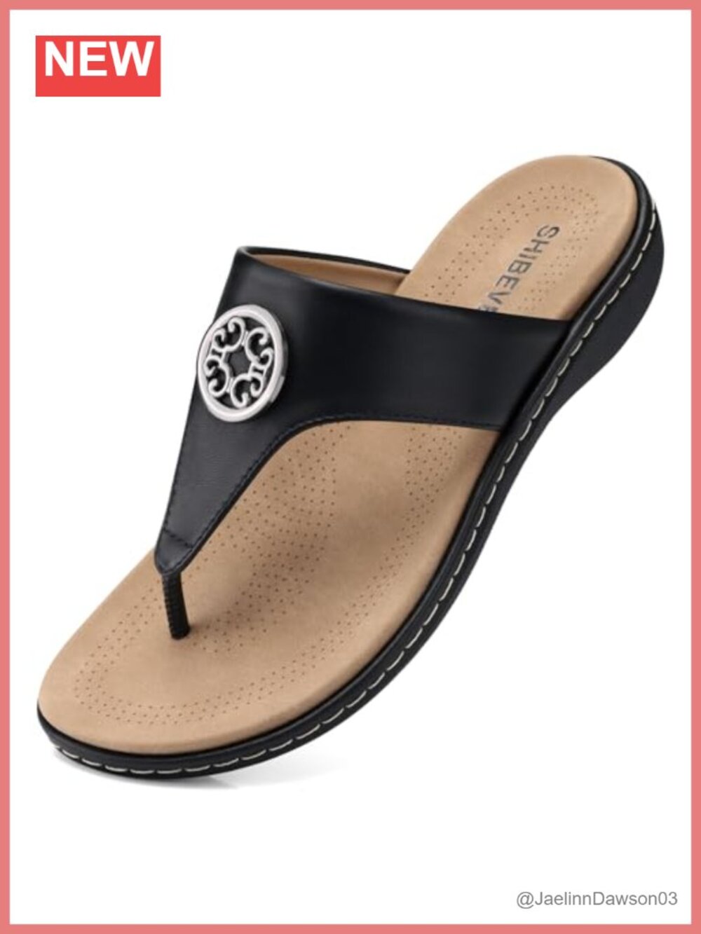Arch Support Thong Flat Sandals with Cushioned Insole - Slip On Summer Flip